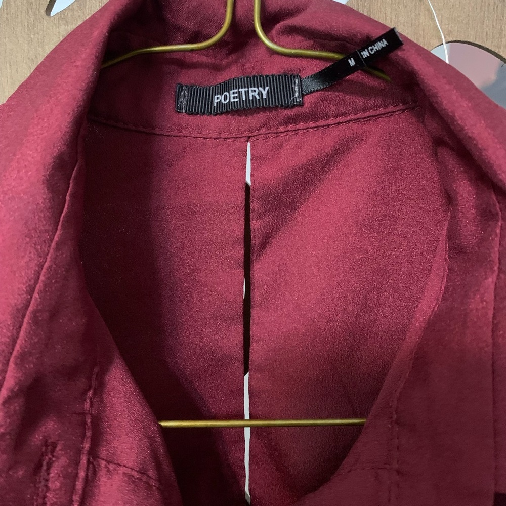 Maroon collared button up - Picture 3 of 3